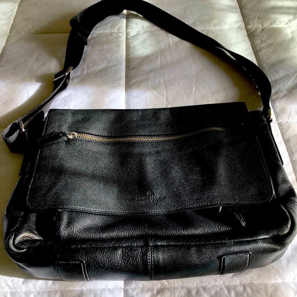 Leather Messenger Bag by Banana Republic
